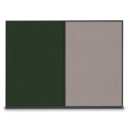 United Visual Products Double Door Radius Plus Corkboard, 48"X UV8003PLUS-BLACK-KEYLIME